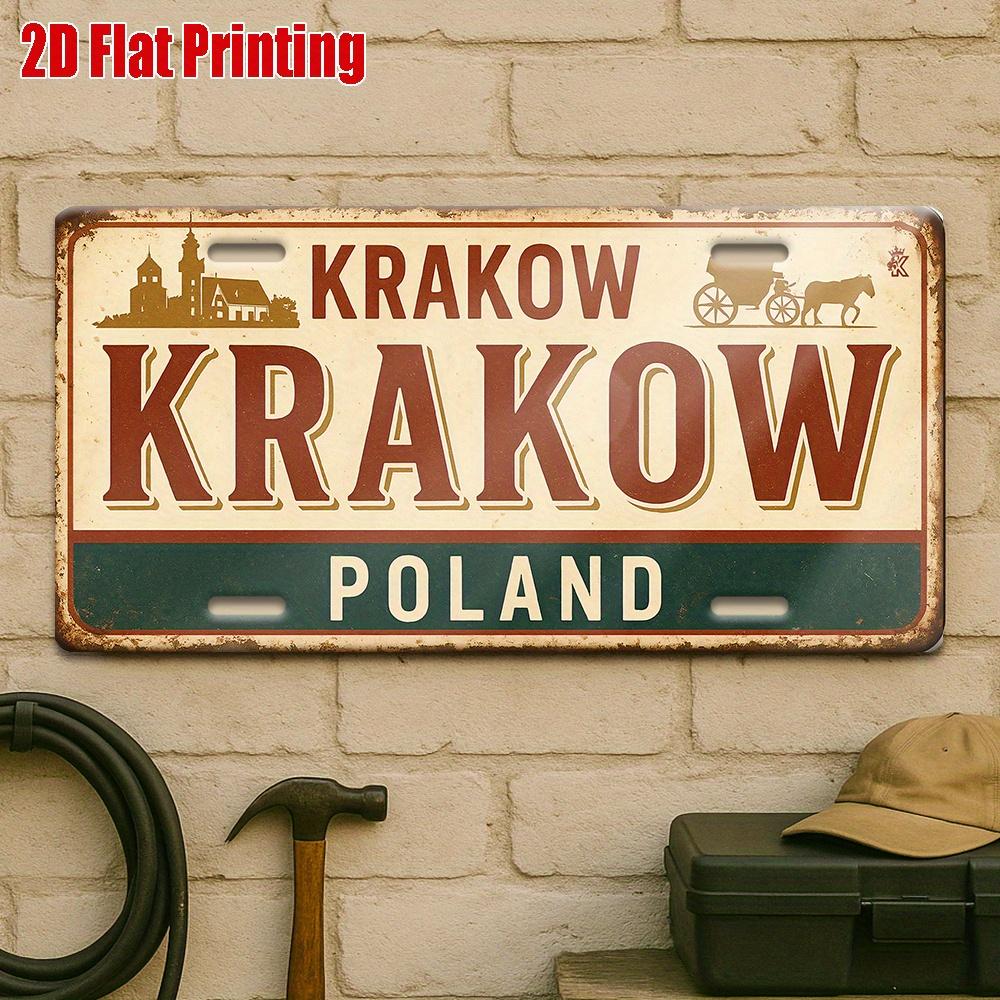 D flat Krakow heritage metal license plate rustic outdoor wall decor suitable for antique shops travel corners bars 15x30cm(5.9x7.8inch)
D flat Krakow heritage metal license plate rustic outdoor wall decor suitable for antique shops travel corners bars 15x30cm(5.9x7.8inch)