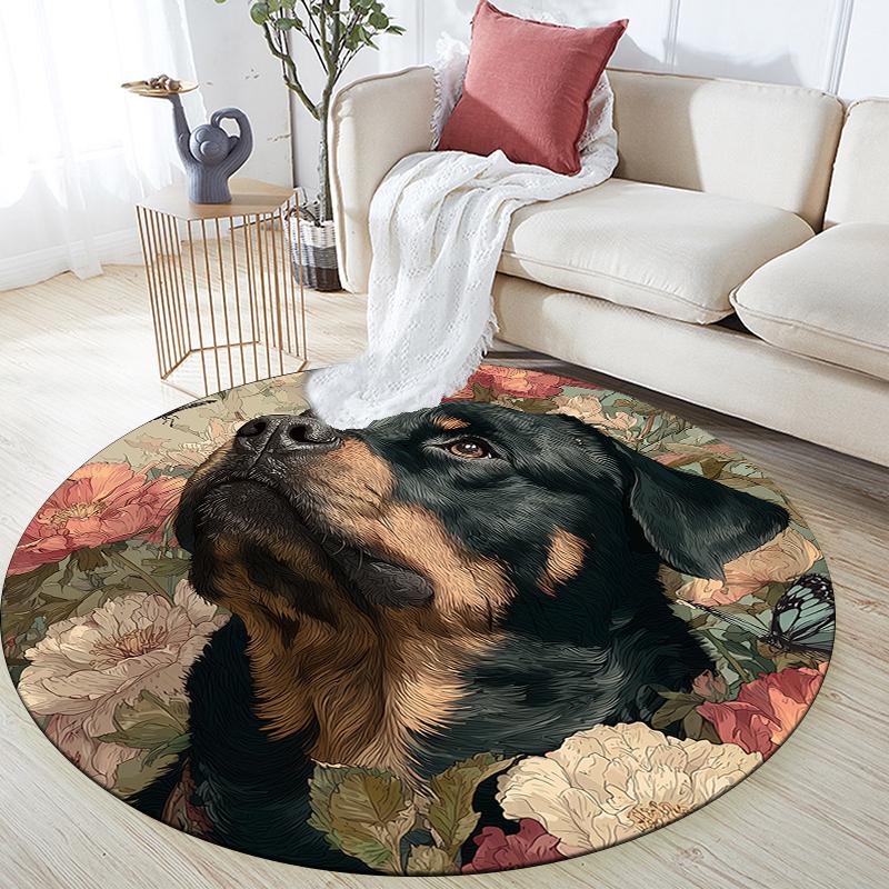 Rottweiler and grass pattern round rug,Carpet Rug for Living Room Bedroom Playroom ,Non-slip Floor Mat,Holiday Gifts and Birthday Gifts. 80cmx80cm
Rottweiler and grass pattern round rug,Carpet Rug for Living Room Bedroom Playroom ,Non-slip Floor Mat,Holiday Gifts and Birthday Gifts. 80cmx80cm