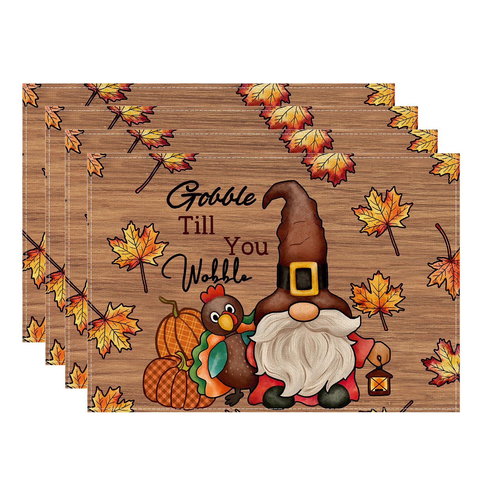 Turkey Gnome Thanksgiving Fall Placemats Set of 4 Table Mats for Party Home Kitchen Dining Table Decorations 12x18 Inch Set of 4 (12x18 Inch)
Turkey Gnome Thanksgiving Fall Placemats Set of 4 Table Mats for Party Home Kitchen Dining Table Decorations 12x18 Inch Set of 4 (12x18 Inch)