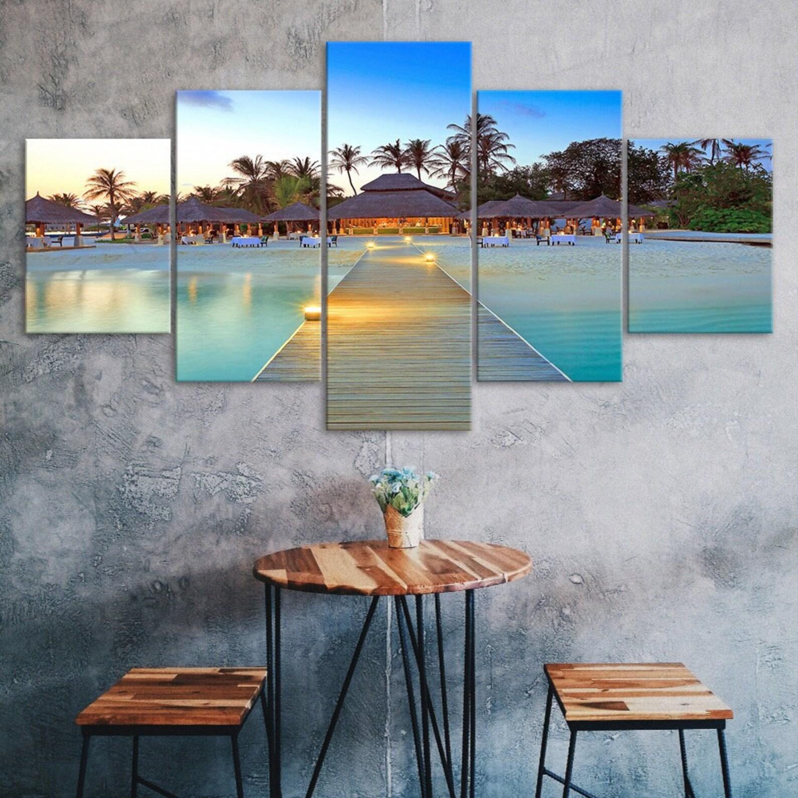 Beach Resort Palm Trees Wooden Bridge Blue Sky 5 Piece Five Panel Canvas Print Modern Wall Art Poster Home Decor Gift For Him For Her 20X35 20X45 20X55CM
Beach Resort Palm Trees Wooden Bridge Blue Sky 5 Piece Five Panel Canvas Print Modern Wall Art Poster Home Decor Gift For Him For Her 20X35 20X45 20X55CM
