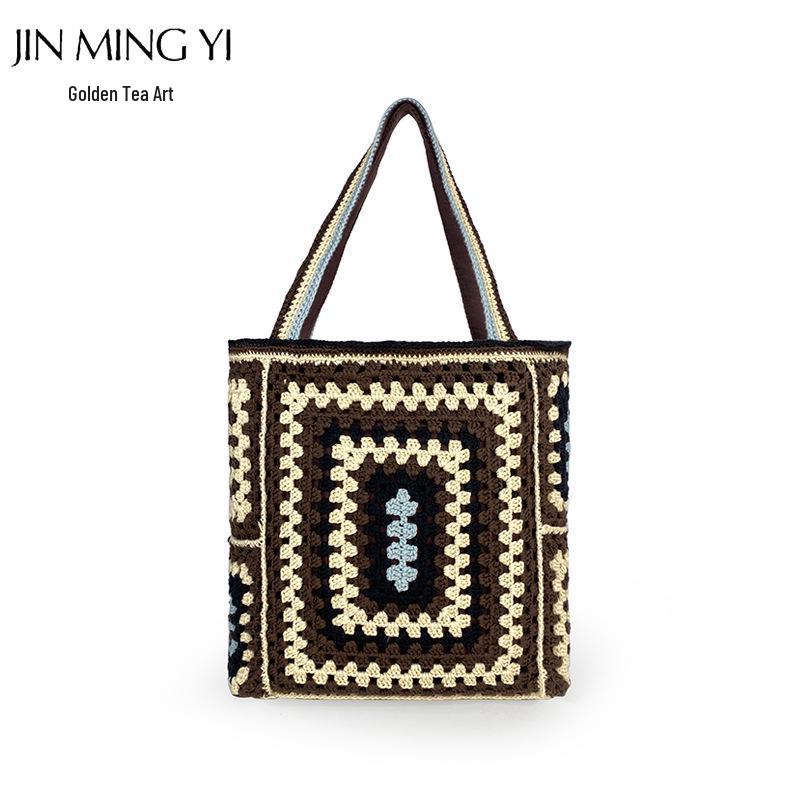 Women s Large-Capacity Knit Shoulder Bag - Fresh Plaid Design, National Style Tote
Women s Large-Capacity Knit Shoulder Bag - Fresh Plaid Design, National Style Tote