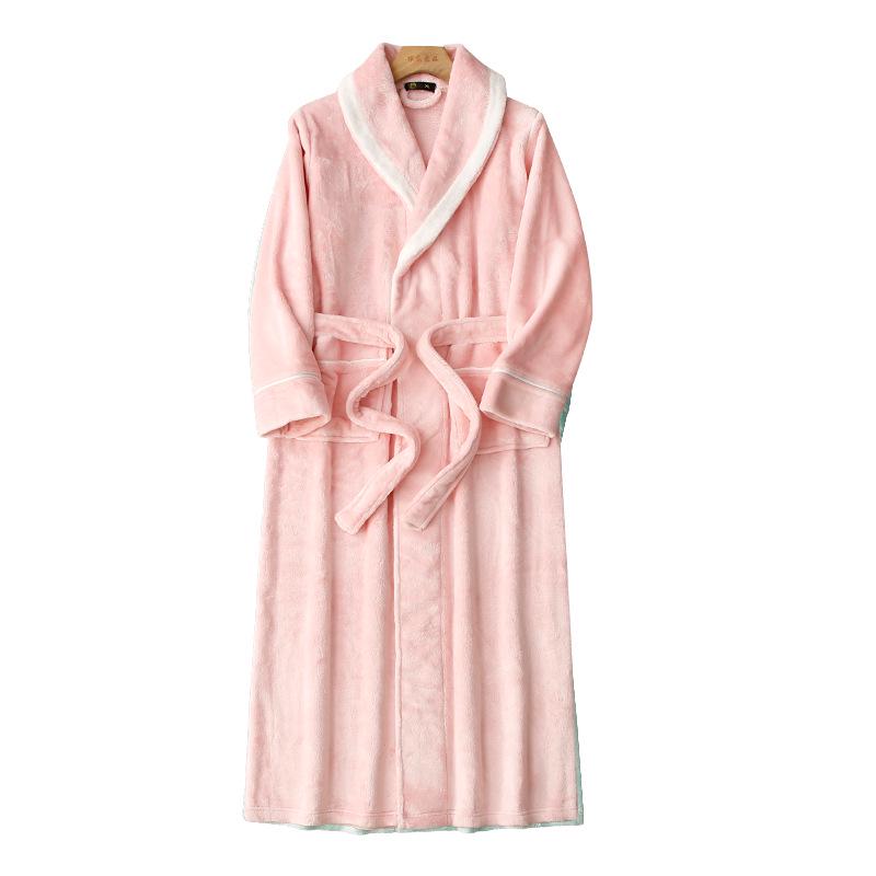 Contrast Trim Long Flannel Bathrobe for Couples - Thick Plus Size Coral Fleece for Men & Women, Perfect for Autumn/Winter M
Contrast Trim Long Flannel Bathrobe for Couples - Thick Plus Size Coral Fleece for Men & Women, Perfect for Autumn/Winter M