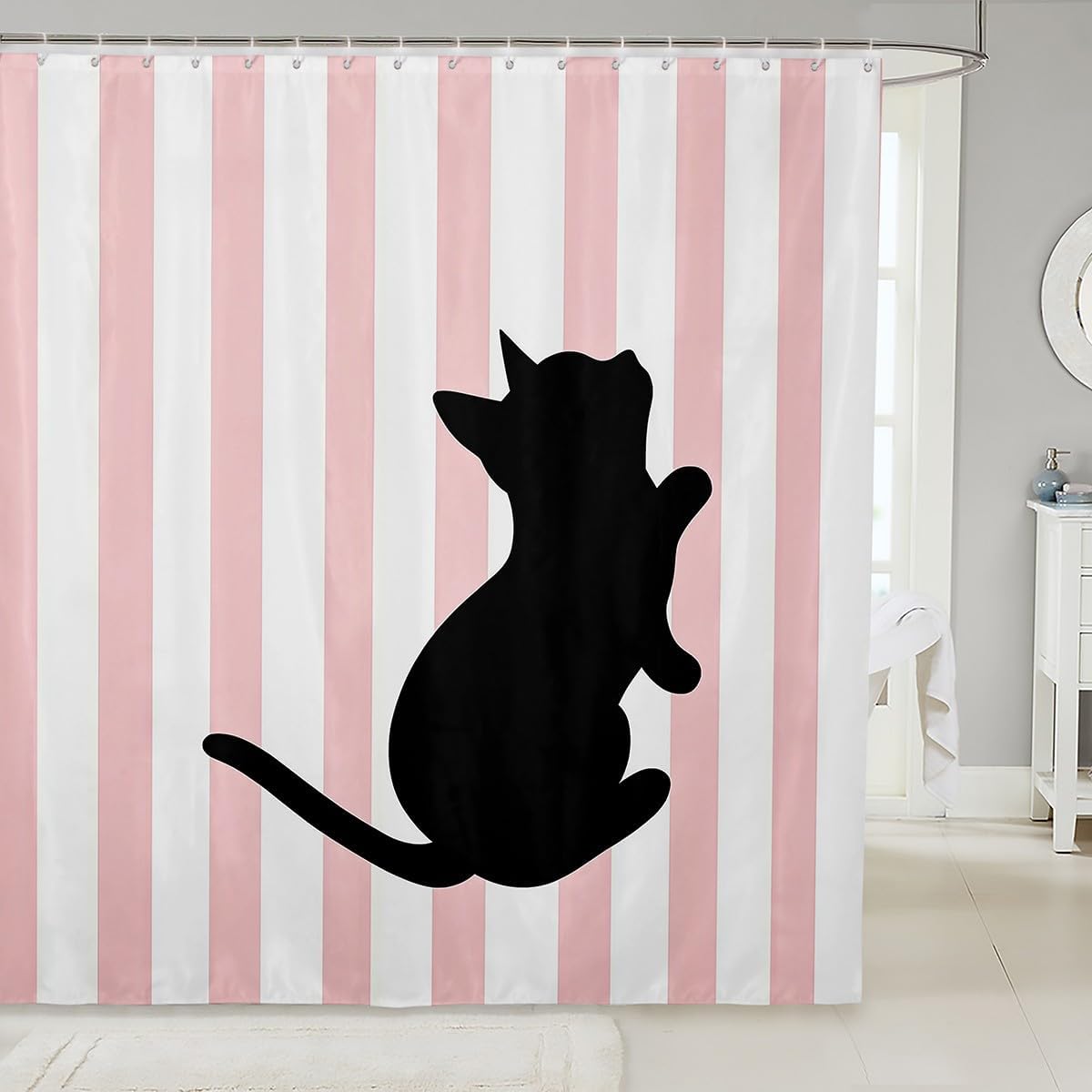 Black Cat Bathroom Waterproof Accessories With 12 Hooks,Cartoon Cute Cat Shower Curtain,Kids Boys Girls Bathroom Room Decor W60H190(CM)-1 Pcs
Black Cat Bathroom Waterproof Accessories With 12 Hooks,Cartoon Cute Cat Shower Curtain,Kids Boys Girls Bathroom Room Decor W60H190(CM)-1 Pcs