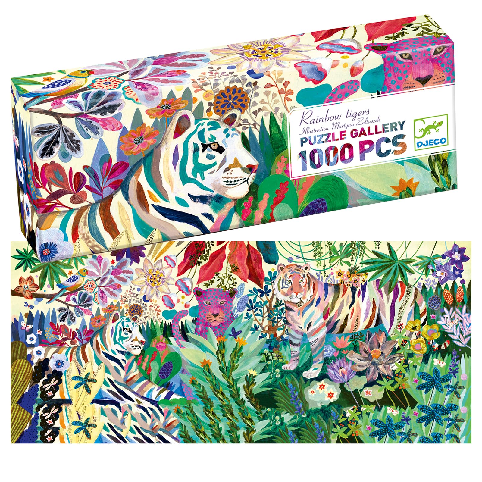 DJECO Gallery Puzzle Rainbow Tiger Jigsaw Puzzle, 1000 Pieces, for Kids Ages 9 and Up, Elementary School Students, Educational Toy, Stylish, Nordic
DJECO Gallery Puzzle Rainbow Tiger Jigsaw Puzzle, 1000 Pieces, for Kids Ages 9 and Up, Elementary School Students, Educational Toy, Stylish, Nordic