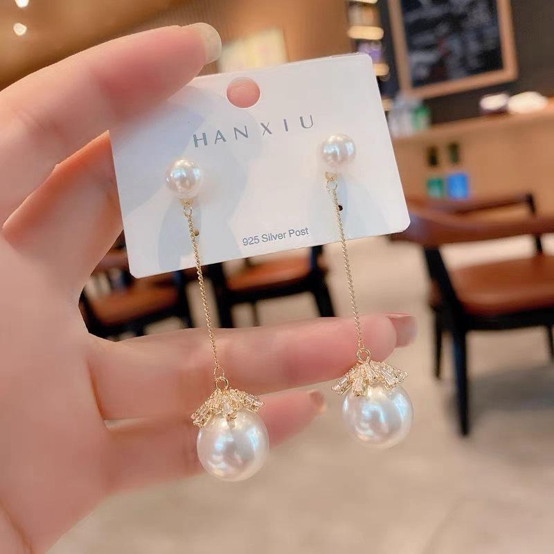925 Silver Needle Pearl Earrings Snowflake Earrings Zircon Long Women s Earrings Jewelry білий
925 Silver Needle Pearl Earrings Snowflake Earrings Zircon Long Women s Earrings Jewelry білий