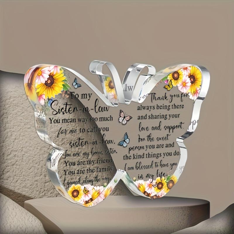 Cherished Sister-in-Law Butterfly Keepsake - Acrylic Decorative Plaque, Perfect Christmas & Birthday Gift From Sister-In-Law, Nurseries, Home Desk Liv 11*9cm
Cherished Sister-in-Law Butterfly Keepsake - Acrylic Decorative Plaque, Perfect Christmas & Birthday Gift From Sister-In-Law, Nurseries, Home Desk Liv 11*9cm