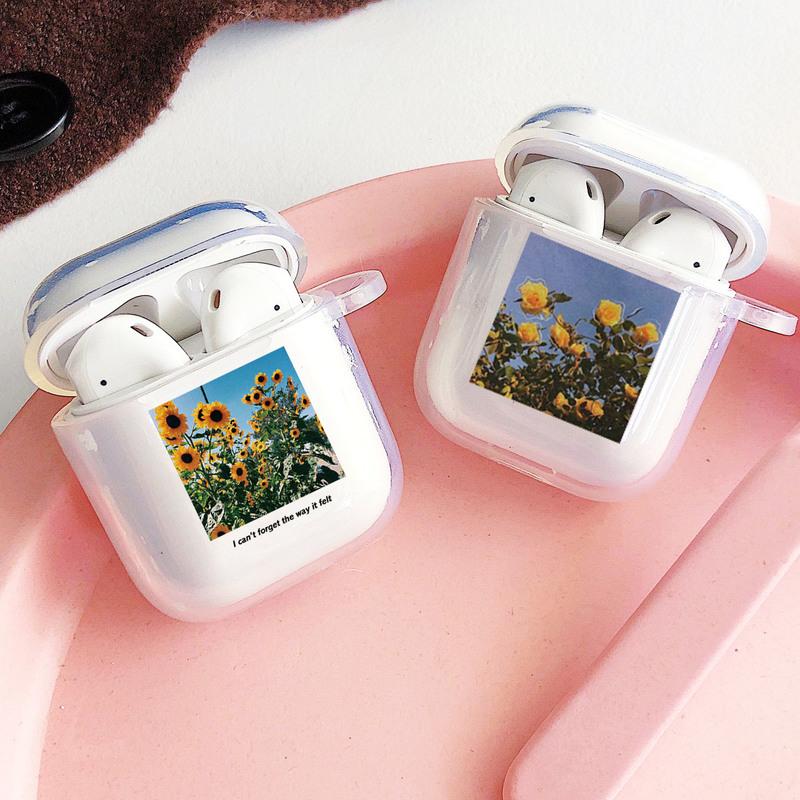 Чехол для наушников с цветком подсолнуха и розы для Airpods 2 1, беспроводной Bluetooth чехол для наушников, мягкий силиконовый чехол из ТПУ, прозрачный чехол
Чехол для наушников с цветком подсолнуха и розы для Airpods 2 1, беспроводной Bluetooth чехол для наушников, мягкий силиконовый чехол из ТПУ, прозрачный чехол