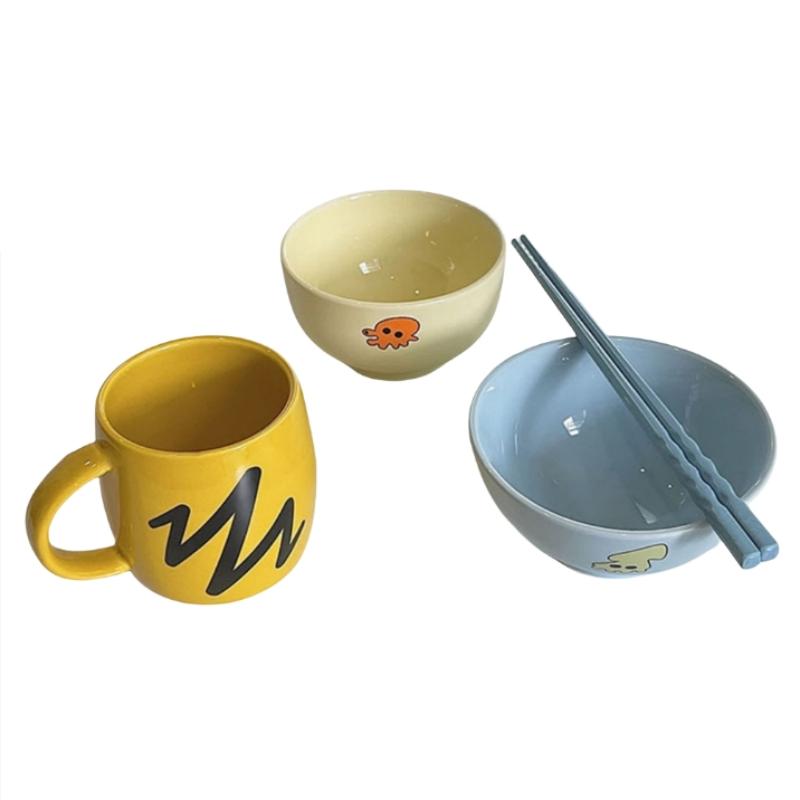 4Pcs/Set Ceramic Bowls Mug Chopsticks Tabaware Set Porcelain Octopus Cartoon Japanese Anime Dinnerware
4Pcs/Set Ceramic Bowls Mug Chopsticks Tabaware Set Porcelain Octopus Cartoon Japanese Anime Dinnerware