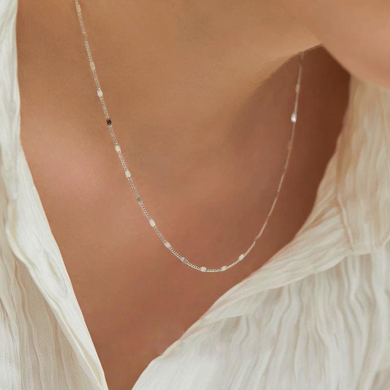 S925 Sterling Silver Necklaces For Women Simple Chain Fashion Minimalist Pendant Necklaces Sparkling Necklace Birthday Gift
S925 Sterling Silver Necklaces For Women Simple Chain Fashion Minimalist Pendant Necklaces Sparkling Necklace Birthday Gift