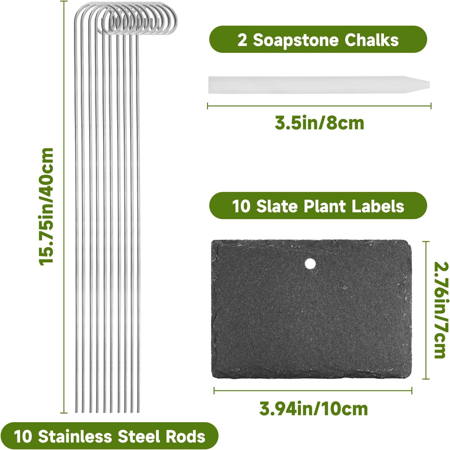 Large Slate Plant Labels - 10 Slate Garden Plant Labels Tags with Metal Stakes and Chalk Pencils Tall Garden Plants United States
Large Slate Plant Labels - 10 Slate Garden Plant Labels Tags with Metal Stakes and Chalk Pencils Tall Garden Plants United States
