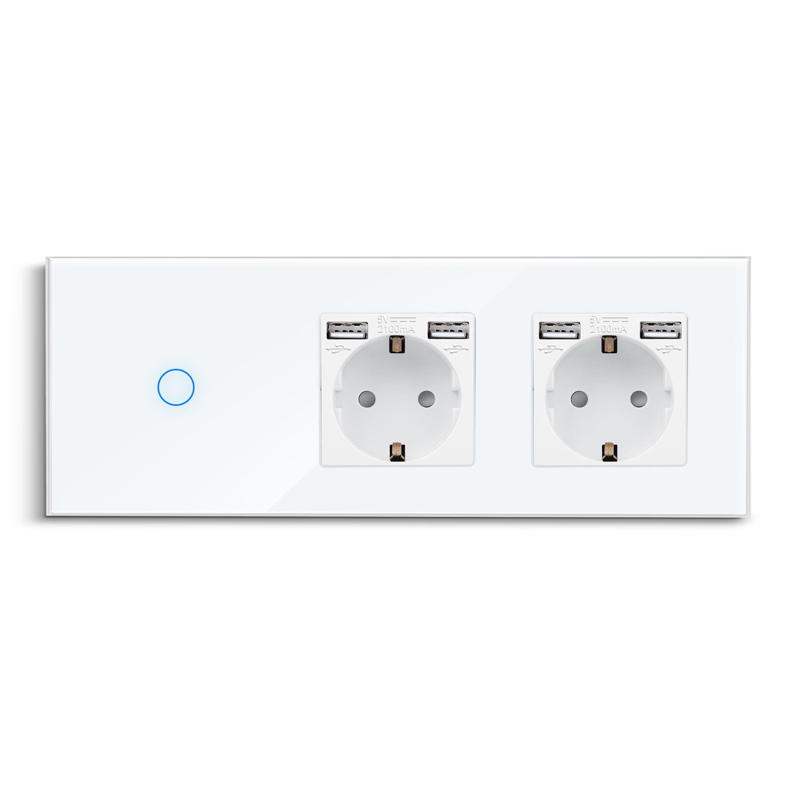 Tuya Smart Touch Light Switches Plus USB-розетки Type-c Plug Eu Standard Smart Life Google Home Alexa App Control Socket No WIFI-1Gang USB SocektS
Tuya Smart Touch Light Switches Plus USB-розетки Type-c Plug Eu Standard Smart Life Google Home Alexa App Control Socket No WIFI-1Gang USB SocektS