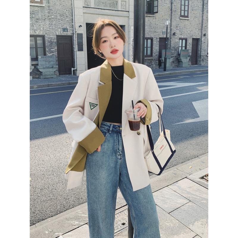 Women s Design Contrast Color Suit Jacket Women s Spring and Autumn Korean Style Small Casual Suit Top XL
Women s Design Contrast Color Suit Jacket Women s Spring and Autumn Korean Style Small Casual Suit Top XL