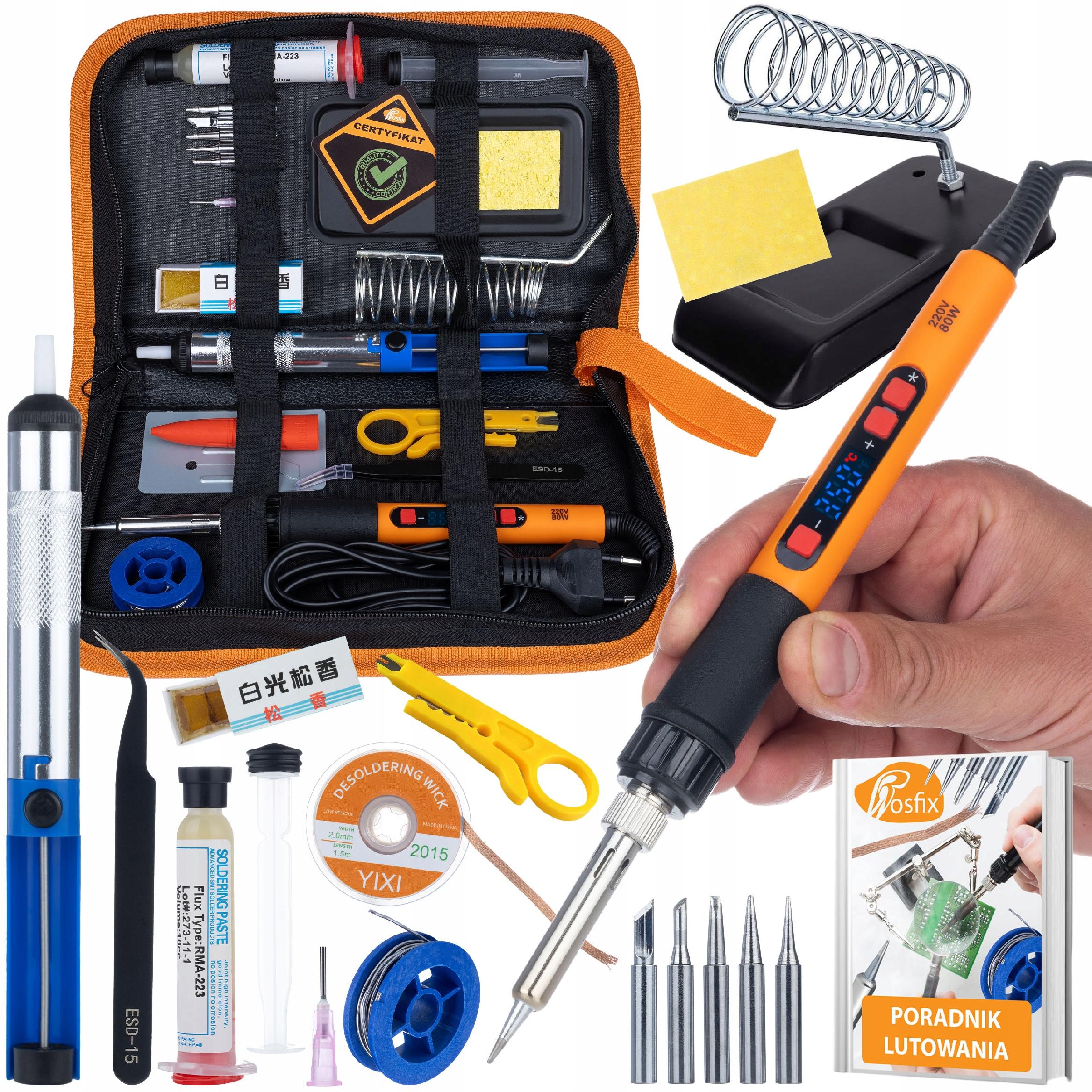 Rosfix Set Start 80W LCD 11w1 – Zestaw Lutowniczy z 6 Grotami i Odsysaczem | Zakres Temperatury 180–500°C | ESD | Organizer
Rosfix Set Start 80W LCD 11w1 – Zestaw Lutowniczy z 6 Grotami i Odsysaczem | Zakres Temperatury 180–500°C | ESD | Organizer