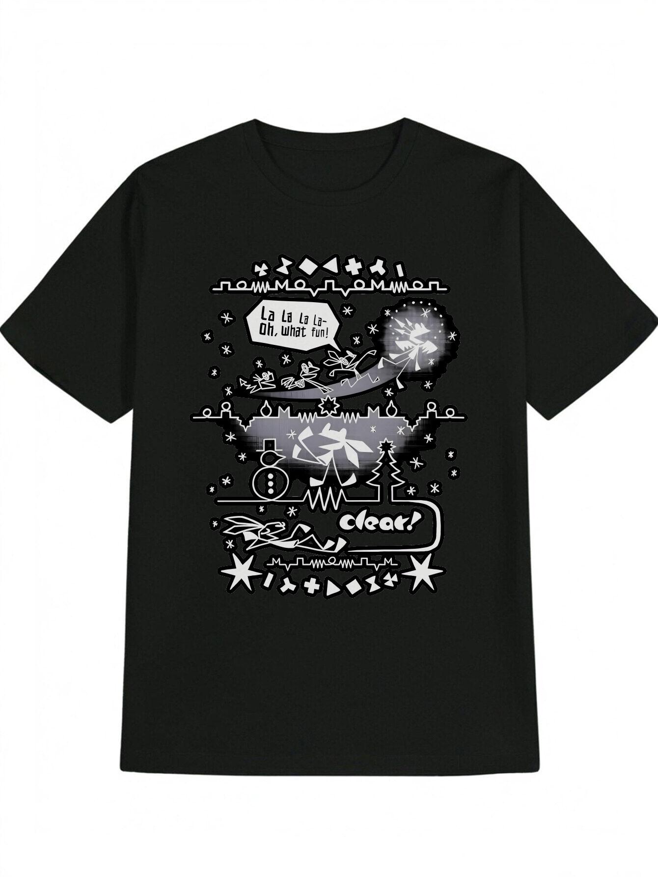 Casual Crew Neck T-shirt with Whimsical Starry Night Graphic - Oh XL
Casual Crew Neck T-shirt with Whimsical Starry Night Graphic - Oh XL