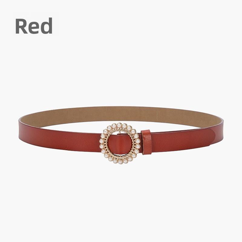 Genuine leather belt - women s versatile dress belt - fashionable round pearl buckle pant belt 105cm
Genuine leather belt - women s versatile dress belt - fashionable round pearl buckle pant belt 105cm