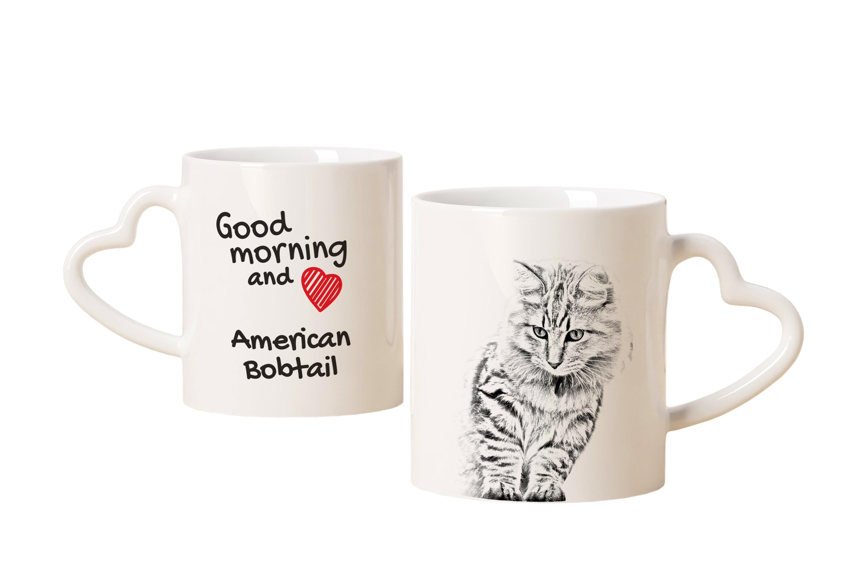 American Bobtail - cat mug, adorable heart-shaped handle mug, universal gift from Art-Dog brand білий
American Bobtail - cat mug, adorable heart-shaped handle mug, universal gift from Art-Dog brand білий