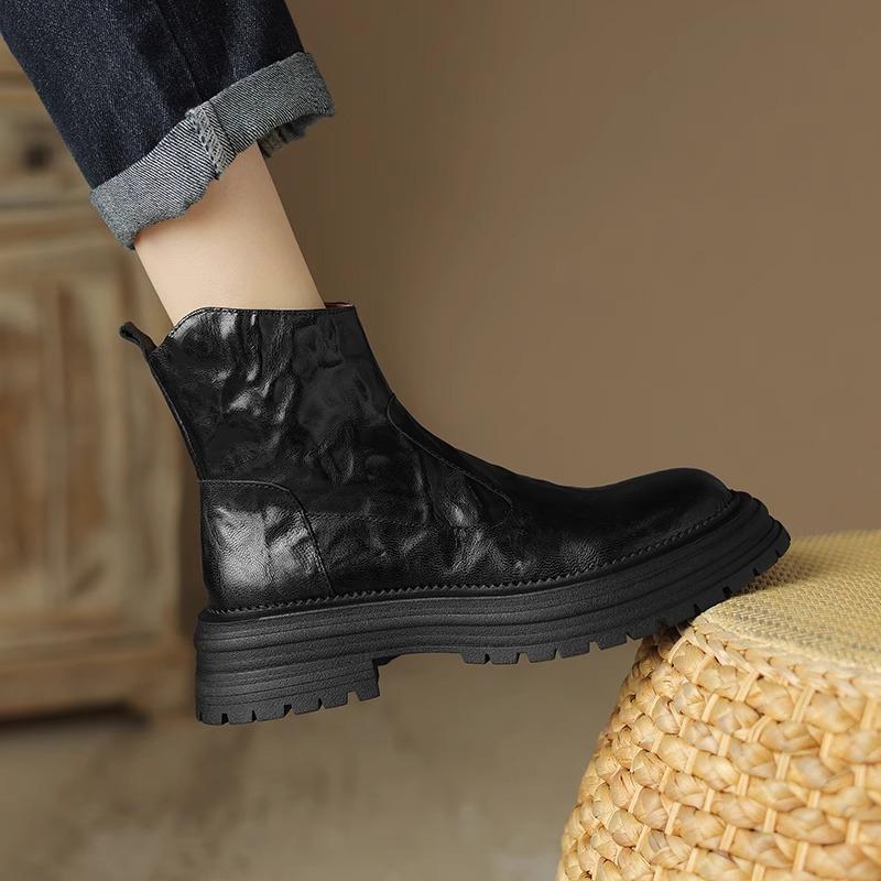 Шкіряні черевики Мартін на платформі Жіночі чоботи в британському стилі в стилі ретро, кругла голова, старі, товсті каблуки, короткі черевики, застібка-блискавка збоку 40 чорний
Шкіряні черевики Мартін на платформі Жіночі чоботи в британському стилі в стилі ретро, кругла голова, старі, товсті каблуки, короткі черевики, застібка-блискавка збоку 40 чорний