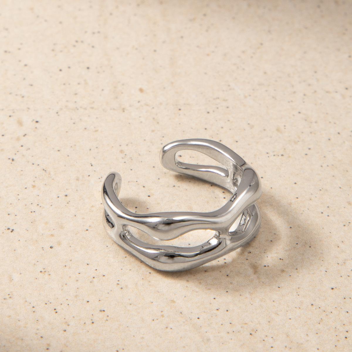 Кольцо с геометрическими линиями, покрытое латунью 18-каратного золота, с высокой степенью сохранения цвета, для женщин, с индивидуальным отверстием, регулируемое кольцо для указательного пальца average size белого золота
Кольцо с геометрическими линиями, покрытое латунью 18-каратного золота, с высокой степенью сохранения цвета, для женщин, с индивидуальным отверстием, регулируемое кольцо для указательного пальца average size белого золота