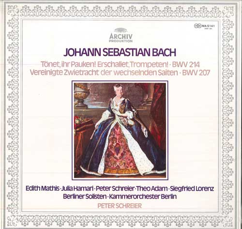 LP Record PETER SCHREIER - Bach: Cantata BWV.207,214 MA5141 ARCHIV PRODUKTI Japan Classical Used
LP Record PETER SCHREIER - Bach: Cantata BWV.207,214 MA5141 ARCHIV PRODUKTI Japan Classical Used