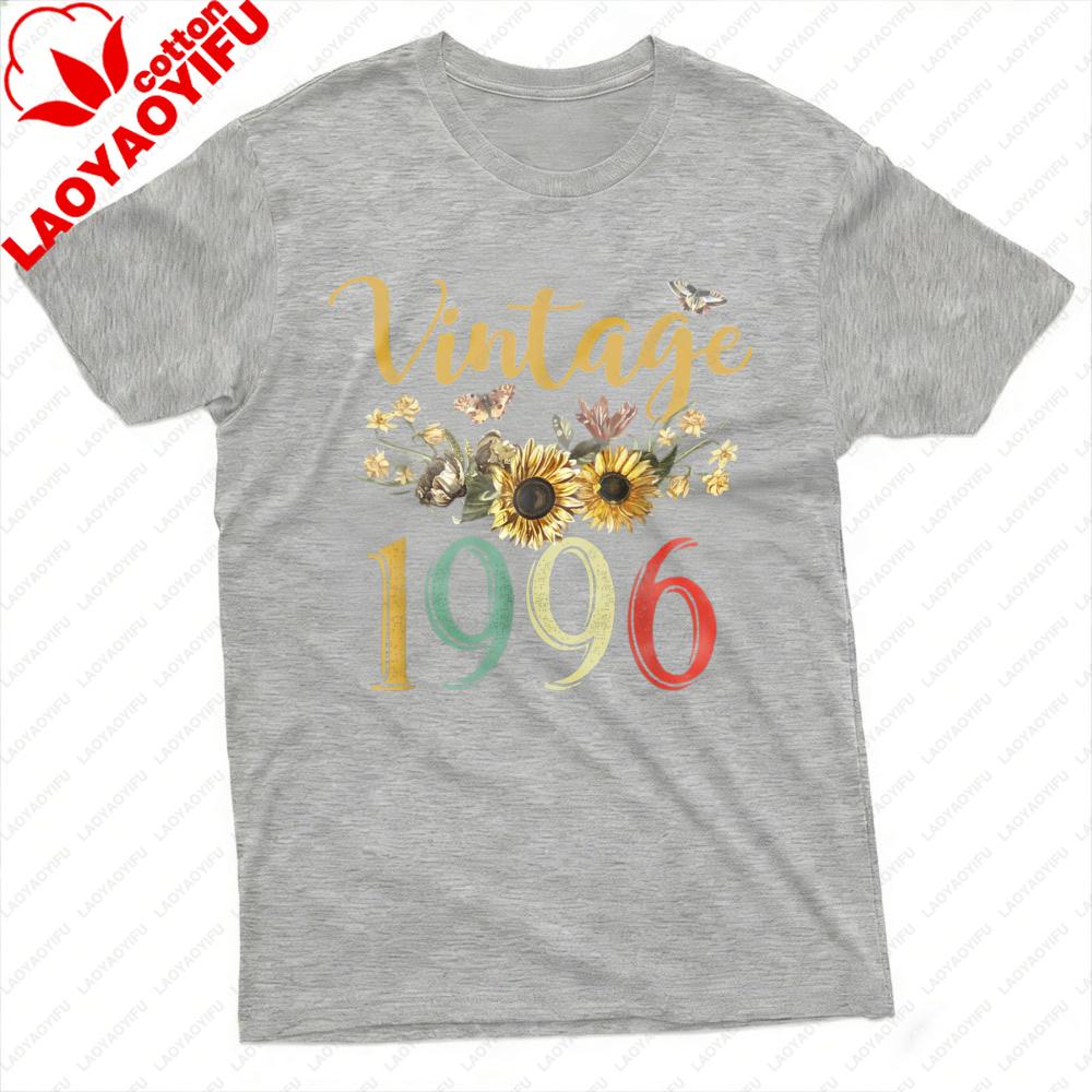 Vintage 1996 Floral Sunflower Design Summer Unisex T Shirt Cotton T Shirt Fashion Unisex Tops Gift for Birthday Celebration S
Vintage 1996 Floral Sunflower Design Summer Unisex T Shirt Cotton T Shirt Fashion Unisex Tops Gift for Birthday Celebration S