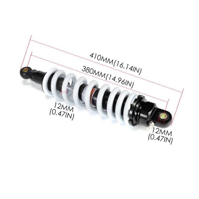 RFY Adjustable Shock Absorber 360-430 for Large Displacement Vehicles, ATVs, and Motorcycles White 380mm
RFY Adjustable Shock Absorber 360-430 for Large Displacement Vehicles, ATVs, and Motorcycles White 380mm