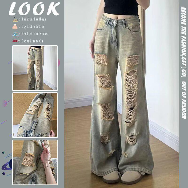 American High Street Style: Women s Distressed Ripped Straight Jeans for Spring & Autumn M синий
American High Street Style: Women s Distressed Ripped Straight Jeans for Spring & Autumn M синий