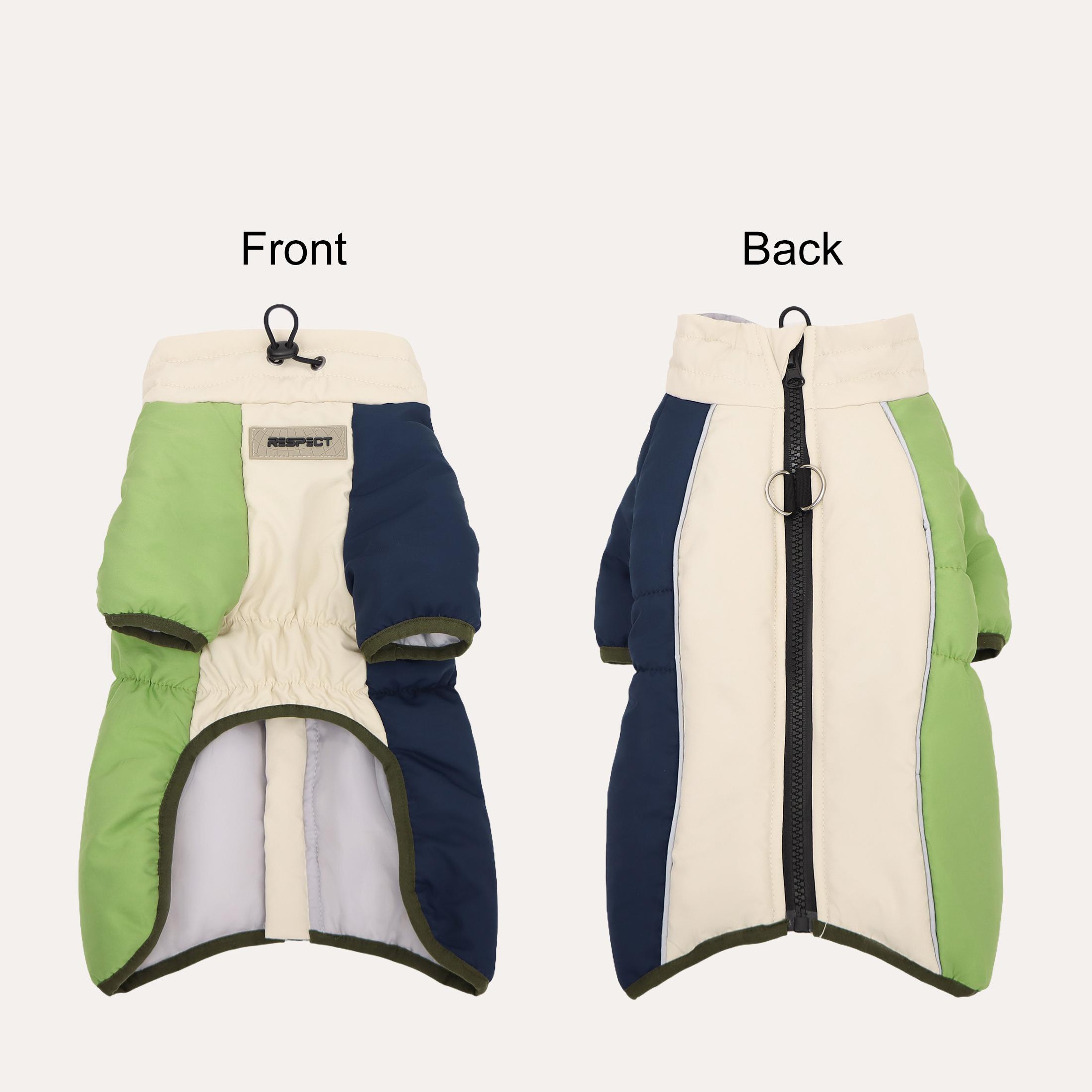 Pet dog coat, dog cotton coat, autumn and winter thick warm coat, high neck coat, zipper style for easy wearing M зелёный
Pet dog coat, dog cotton coat, autumn and winter thick warm coat, high neck coat, zipper style for easy wearing M зелёный