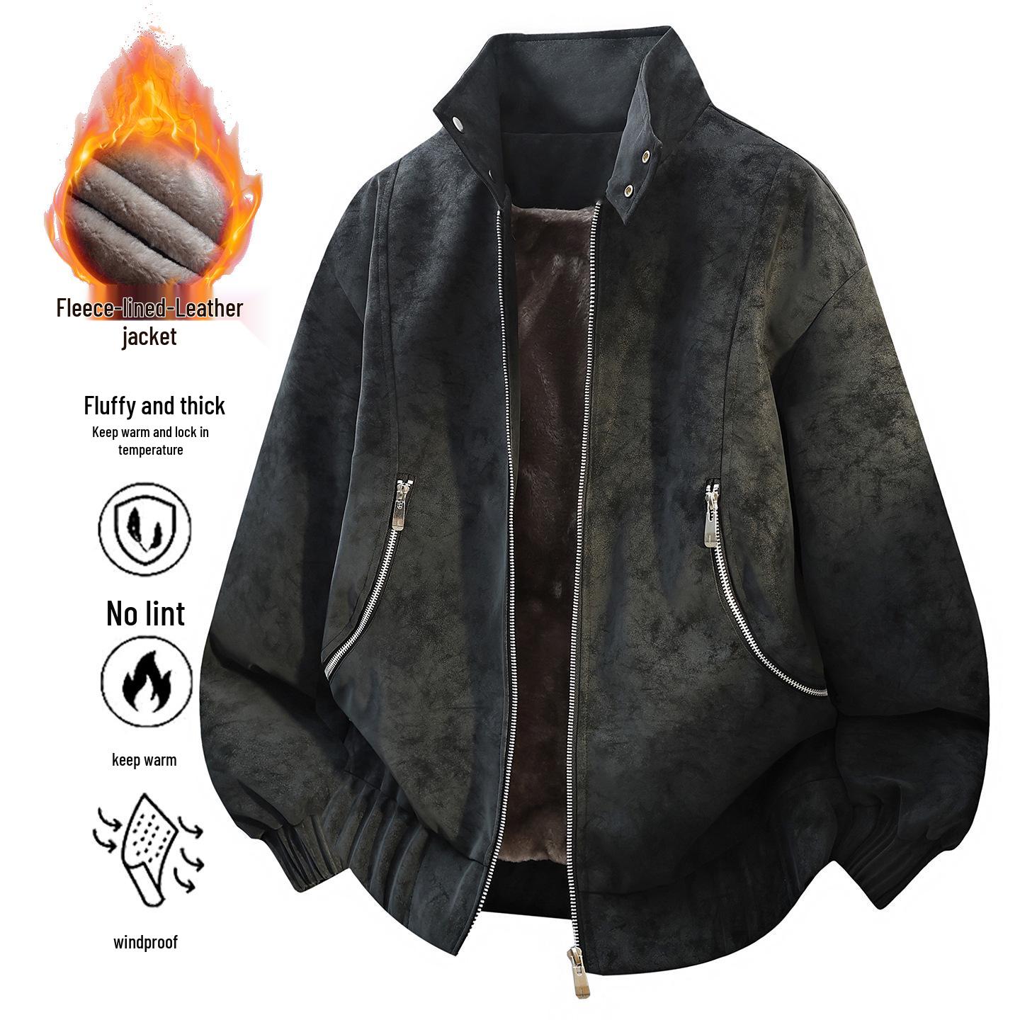 Men s Plus Size Fleece-Lined PU Leather Jacket - Warm Cotton Suede Coat 3XL чорний
Men s Plus Size Fleece-Lined PU Leather Jacket - Warm Cotton Suede Coat 3XL чорний