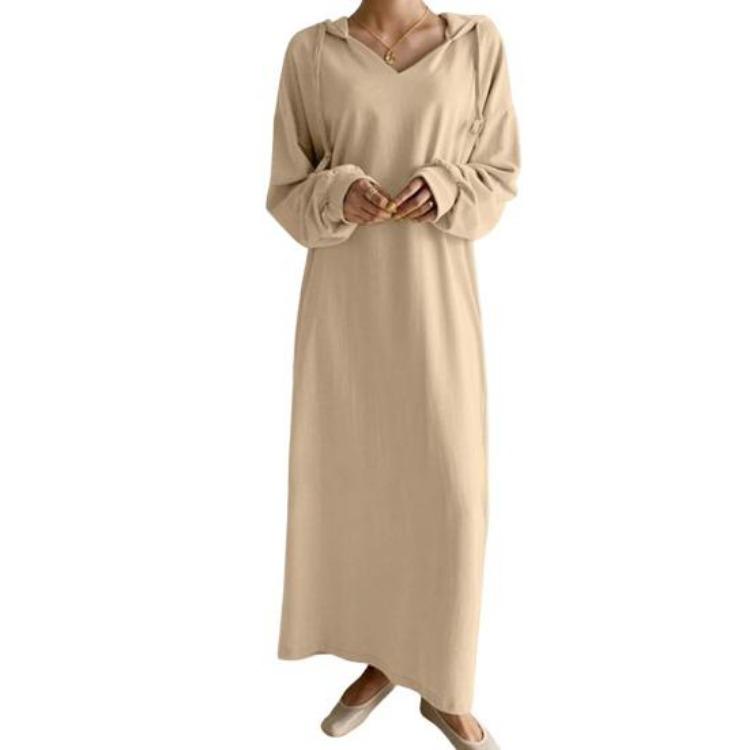 Soft Breathable Women Casual Maxi Dress V Neck Hooded Drawstring Long Sleeves Solid Color Loose Ankle Length Spring Fall Dress 2XL хаки
Soft Breathable Women Casual Maxi Dress V Neck Hooded Drawstring Long Sleeves Solid Color Loose Ankle Length Spring Fall Dress 2XL хаки