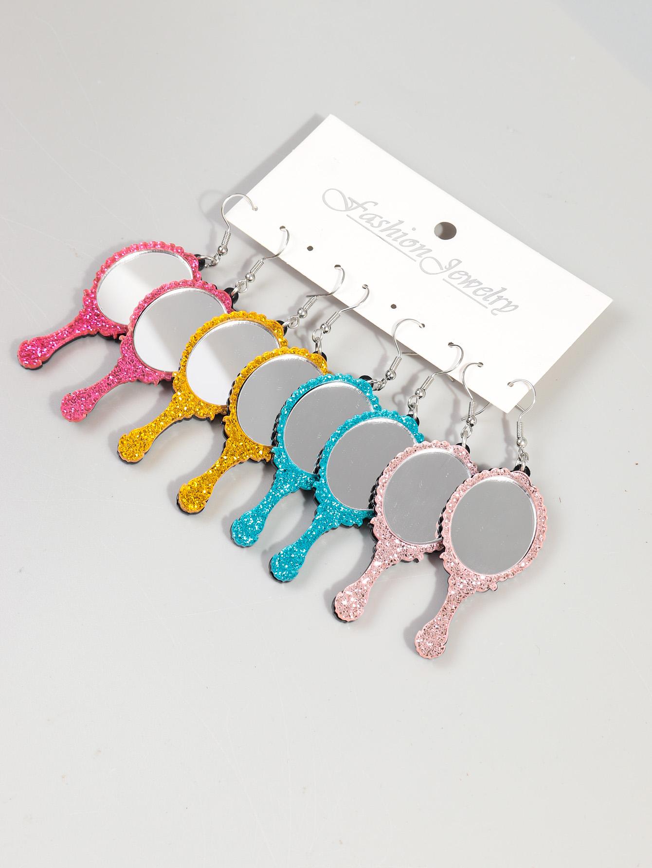 New Colorful Mirror Shape Acrylic Drop Earrings Lovely Creative Glitter Dangle Earrings for Women Jewelry For Cute Girls Gift Mirror
New Colorful Mirror Shape Acrylic Drop Earrings Lovely Creative Glitter Dangle Earrings for Women Jewelry For Cute Girls Gift Mirror