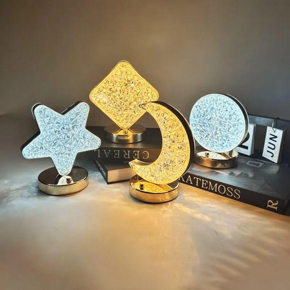 Tricolor Colors Bedside Night Lamp USB Powered LED Crystal Lamp Star Moon LED Table Lamp Dormitory
Tricolor Colors Bedside Night Lamp USB Powered LED Crystal Lamp Star Moon LED Table Lamp Dormitory