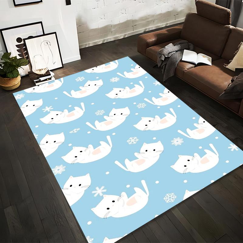 Cute White Cats and Snowflakes Pattern on Light Blue Background Decorative Carpet Suitable for use as an anti-slip for room and bedroom sofas 40x60cm( 15x23in )
Cute White Cats and Snowflakes Pattern on Light Blue Background Decorative Carpet Suitable for use as an anti-slip for room and bedroom sofas 40x60cm( 15x23in )