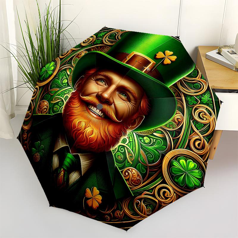 Irish Leprechaun St. Patrick s Day Clover Ornament Decoration Umbrella, Cute Umbrella with Cute Design, Portable 3-Fold Compact Umbrella for Men & Wom
Irish Leprechaun St. Patrick s Day Clover Ornament Decoration Umbrella, Cute Umbrella with Cute Design, Portable 3-Fold Compact Umbrella for Men & Wom