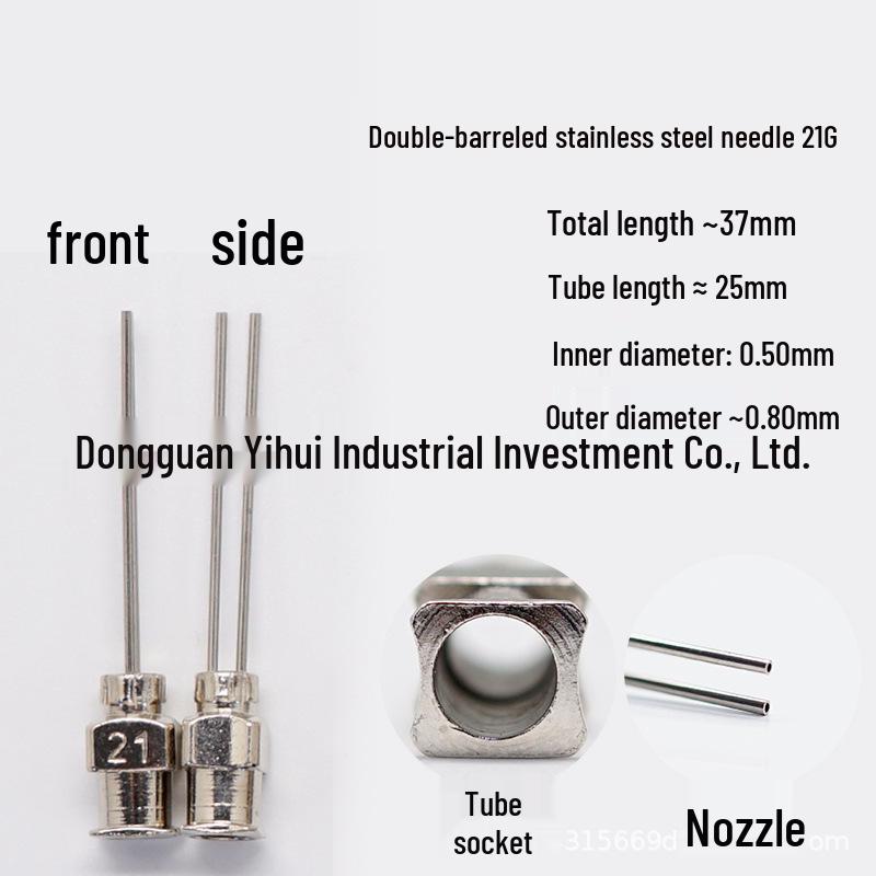 Stainless Steel Double-Tube Dispensing Valve Needle, Overall Length 37mm, Tube Length 25mm, Flat Opening Bayonet
Stainless Steel Double-Tube Dispensing Valve Needle, Overall Length 37mm, Tube Length 25mm, Flat Opening Bayonet