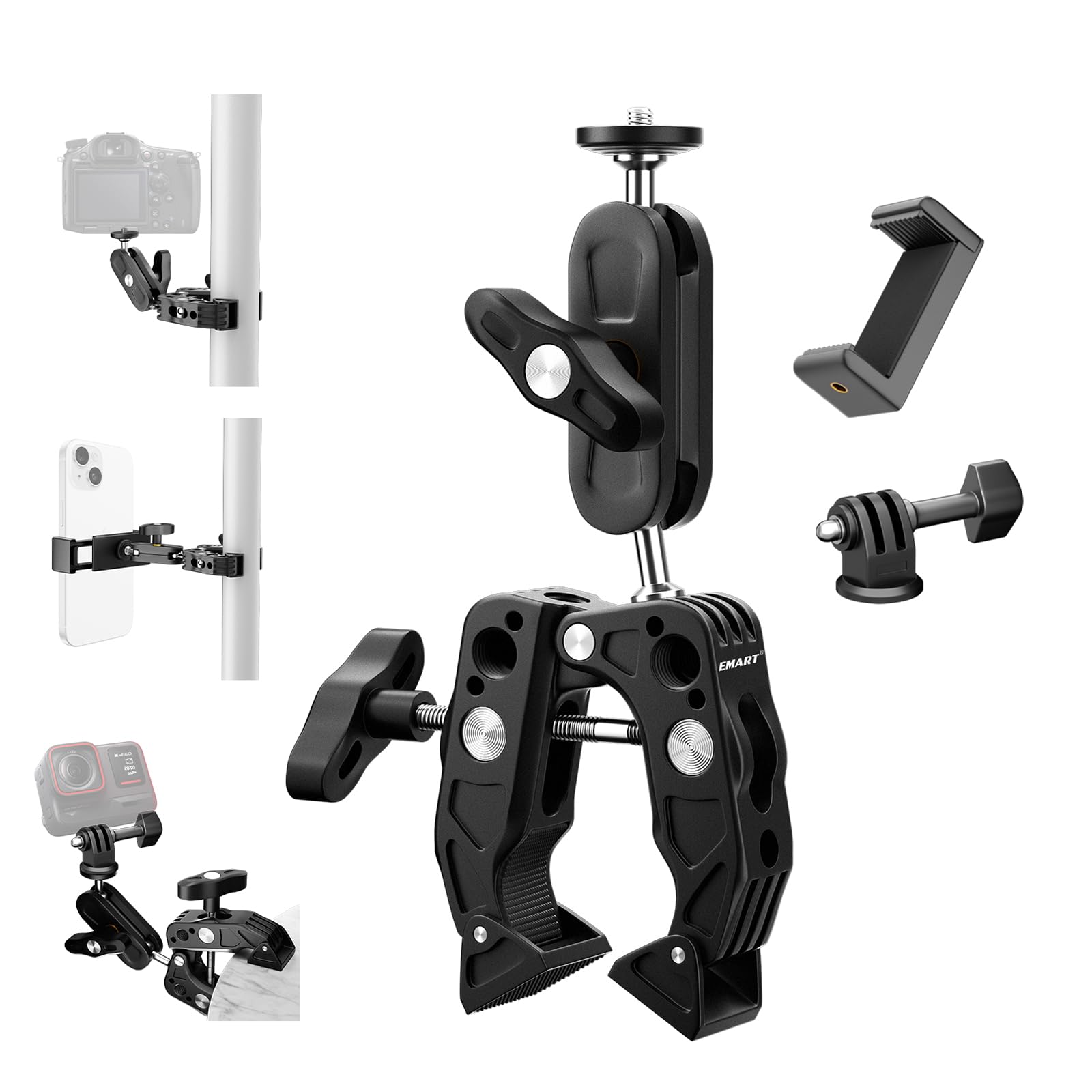 EMART Суперзажим Экшн-камера Зажим для камеры Крепление Magic Совместим с GoPro GoPro Освещение Беззеркальная светодиодная лампа и Крепление для GoPros, Монитор, 360° чёрный
EMART Суперзажим Экшн-камера Зажим для камеры Крепление Magic Совместим с GoPro GoPro Освещение Беззеркальная светодиодная лампа и Крепление для GoPros, Монитор, 360° чёрный