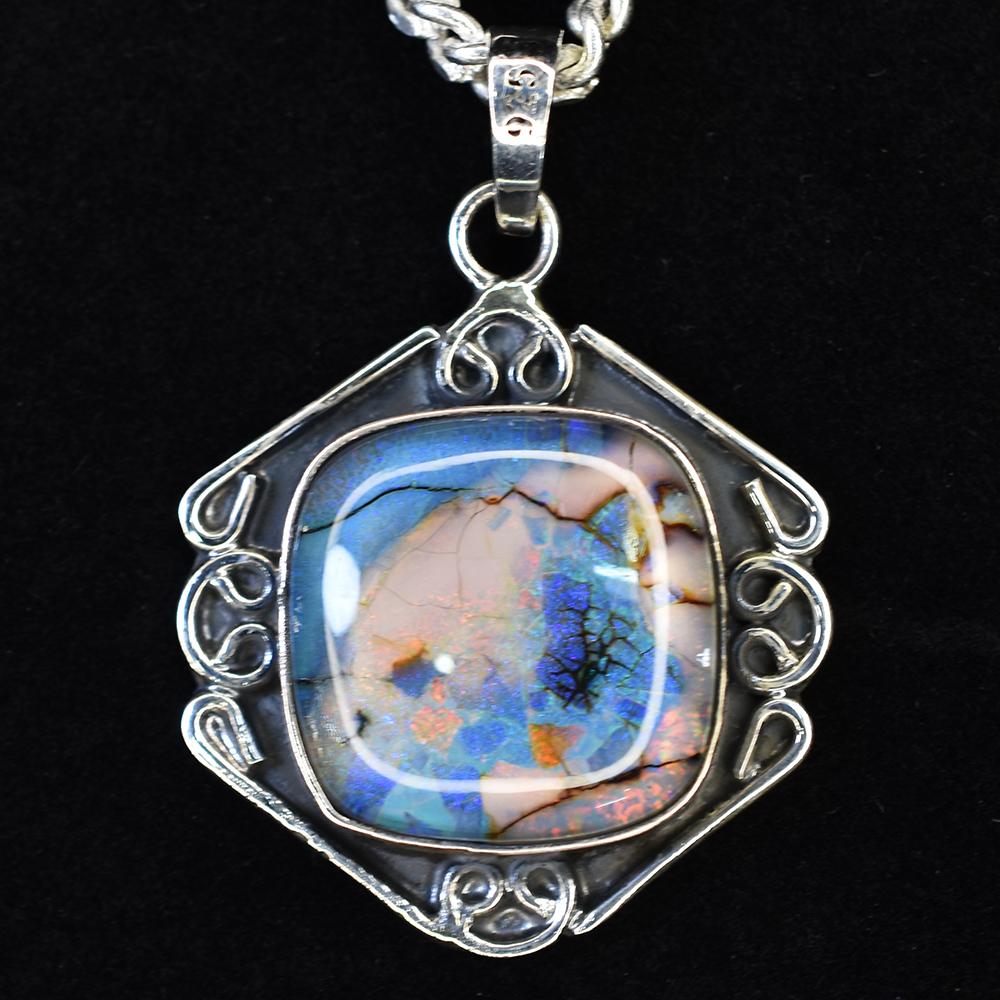 Natural Ethiopian Opal 49.50Ct Square Cushion CERTIFIED Sterling Silver Pendant 19.8 mm approx. різнокольоровий
Natural Ethiopian Opal 49.50Ct Square Cushion CERTIFIED Sterling Silver Pendant 19.8 mm approx. різнокольоровий