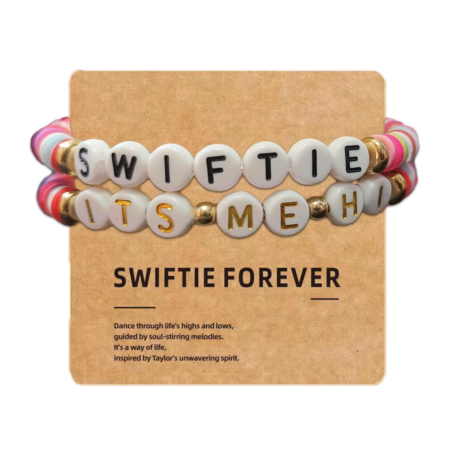 SWIFTIE Handmade Polymer Clay Bracelet: Fashionable, Unique, English Letter Beads With Picture Card Packaging
SWIFTIE Handmade Polymer Clay Bracelet: Fashionable, Unique, English Letter Beads With Picture Card Packaging