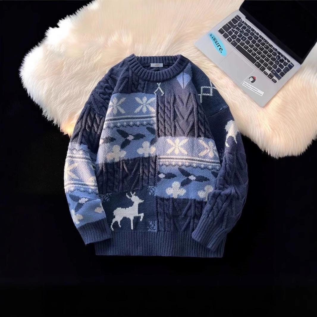 Men s Winter Guochao Jacquard Sweater – Thick, Trendy, Retro, Warm, Loose-Fit Christmas Outerwear. Medium
Men s Winter Guochao Jacquard Sweater – Thick, Trendy, Retro, Warm, Loose-Fit Christmas Outerwear. Medium