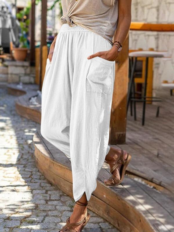 Women s Linen Cotton Blend Pants High Waist Loose Wide Leg Cropped Harem Trousers with Pockets S
Women s Linen Cotton Blend Pants High Waist Loose Wide Leg Cropped Harem Trousers with Pockets S