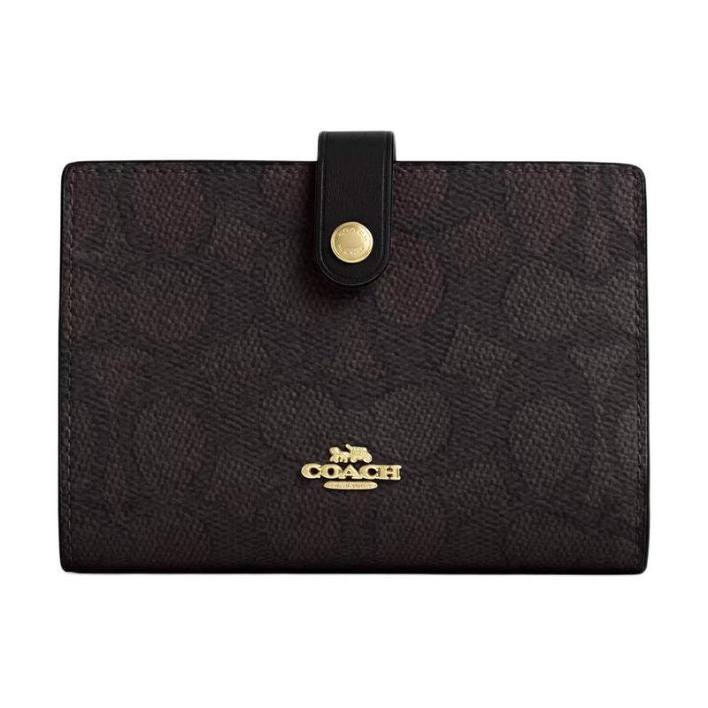COACH Signature 12 2-in-1 design Gold logo Coated canvas and leather Wallet Unisex couple size Walnut walnut color золотий
COACH Signature 12 2-in-1 design Gold logo Coated canvas and leather Wallet Unisex couple size Walnut walnut color золотий