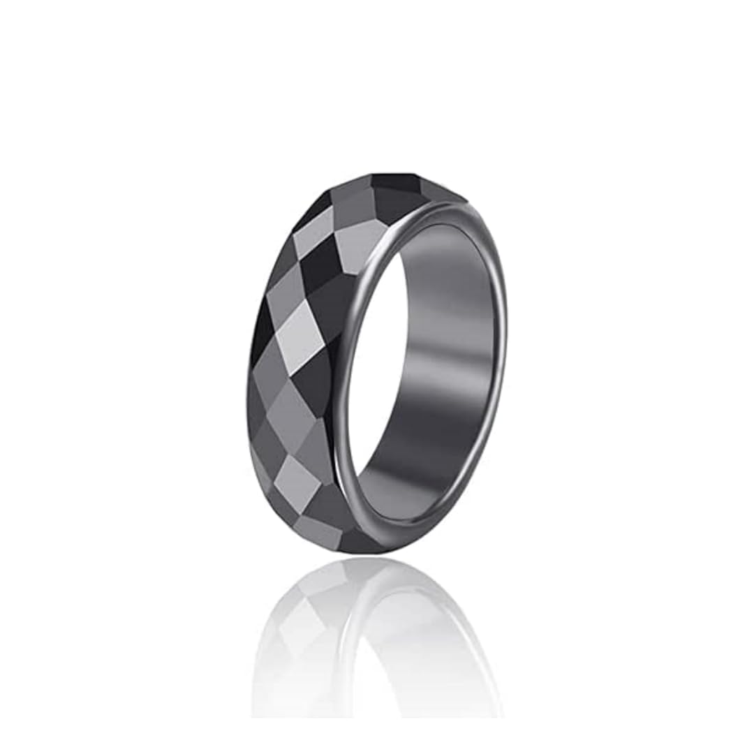 Rockyu Men s Black Terahertz Ring, Cut Ring, Authentic Terahertz Ore Gemstone (Faceted, 20)
Rockyu Men s Black Terahertz Ring, Cut Ring, Authentic Terahertz Ore Gemstone (Faceted, 20)
