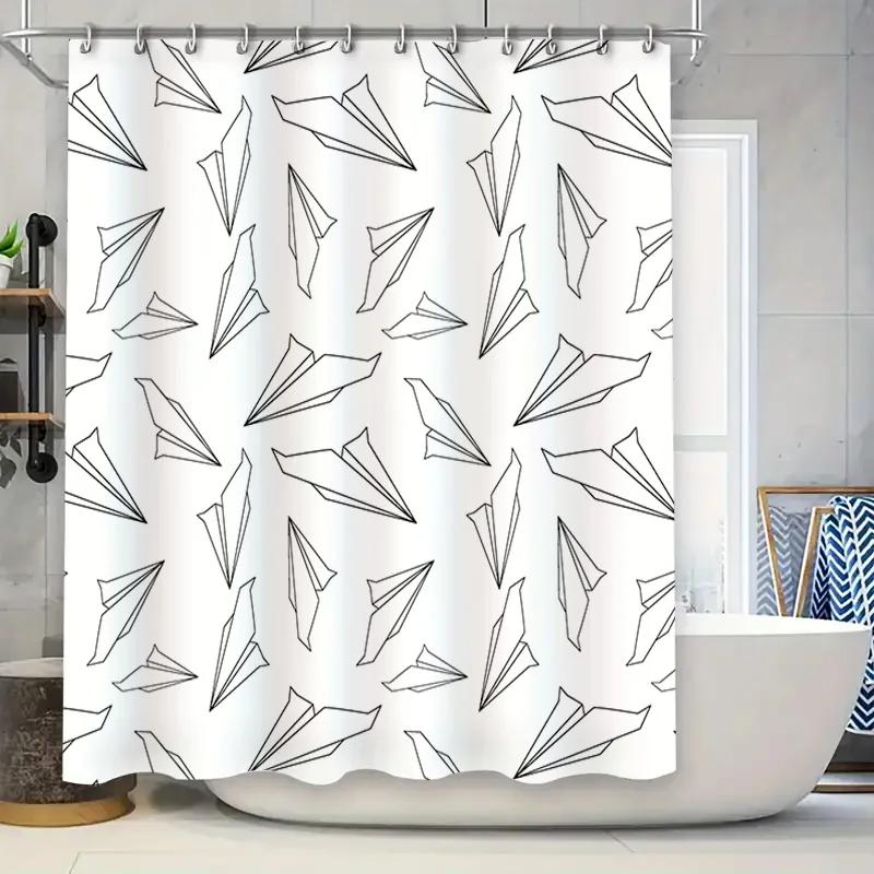 Paper Plane Shower Curtain: Modern Black White Decorative Waterproof Bath Liner For Home Bathroom Various Sizes Available! W60H190(CM)-1 Pcs
Paper Plane Shower Curtain: Modern Black White Decorative Waterproof Bath Liner For Home Bathroom Various Sizes Available! W60H190(CM)-1 Pcs