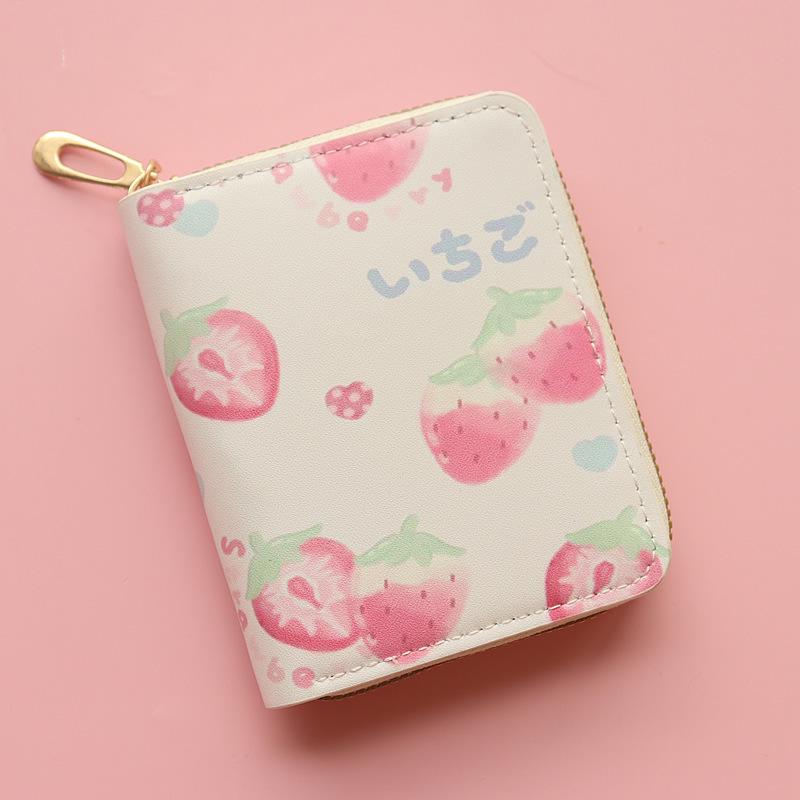 Cartoon Strawberry Print Coin Purse: Cute, Spacious, Short Chain Wallet for Students
Cartoon Strawberry Print Coin Purse: Cute, Spacious, Short Chain Wallet for Students