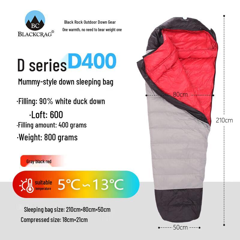 BlackCrag D Series Ultralight Down Mummy Sleeping Bag
BlackCrag D Series Ultralight Down Mummy Sleeping Bag