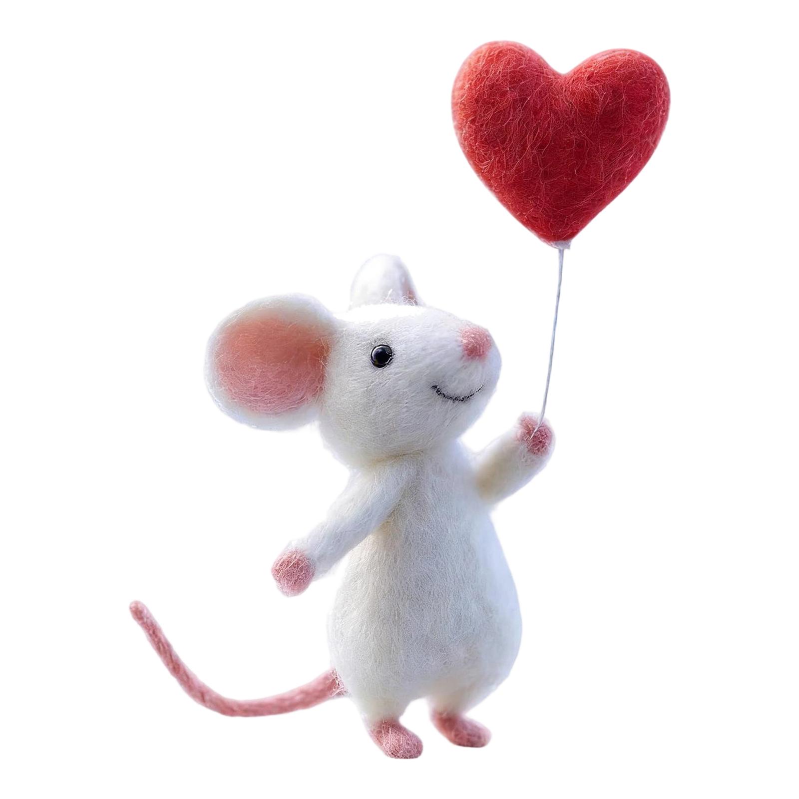 Handmade Felt Mouse Decoration with Heart Balloon Felt Animal Figurine Home Ornament Tabletop Accessory for Seasonal Gift and Interior Display One Size
Handmade Felt Mouse Decoration with Heart Balloon Felt Animal Figurine Home Ornament Tabletop Accessory for Seasonal Gift and Interior Display One Size