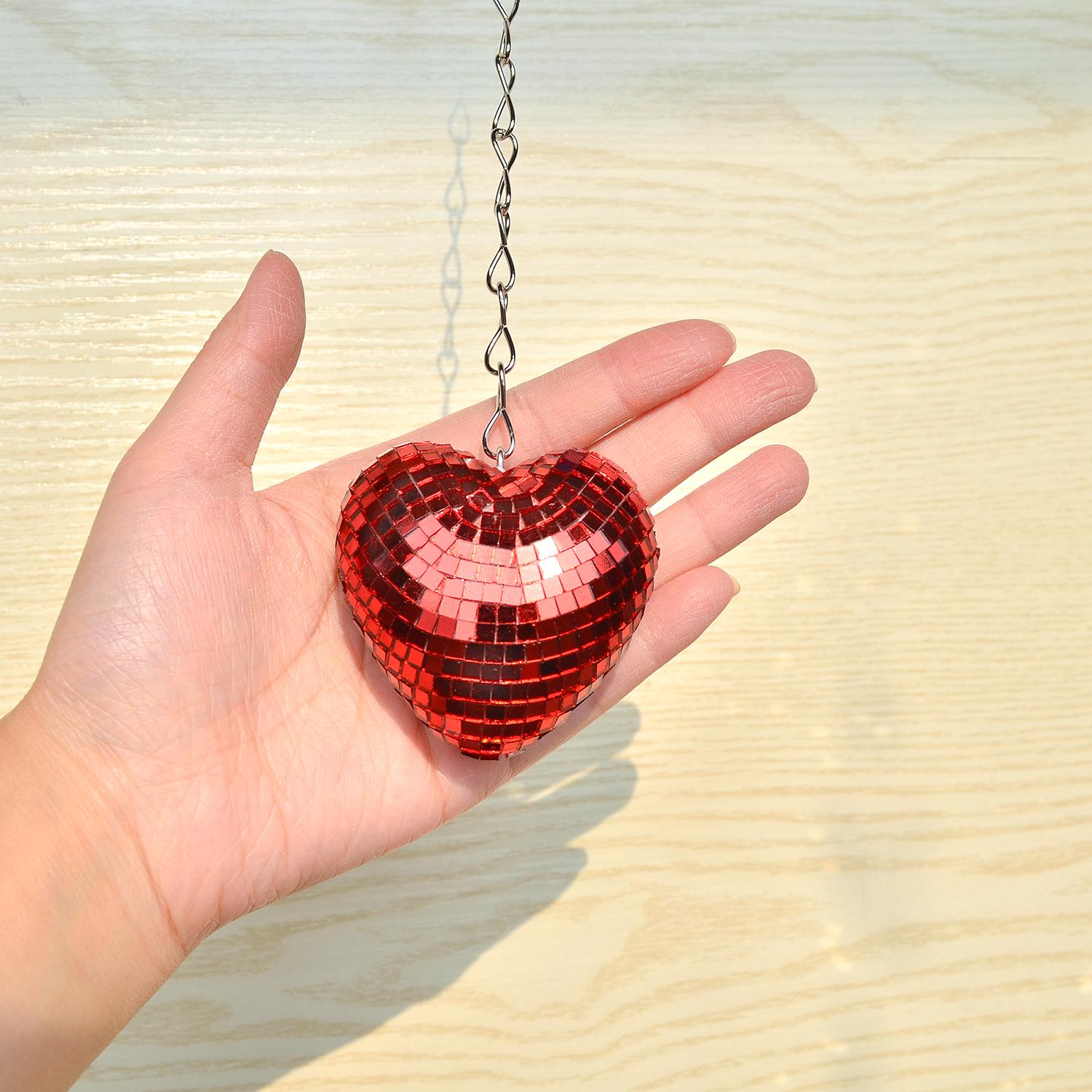 Peach Heart Mirror Disco Ball: Reflective Party Pendant with Chain
Peach Heart Mirror Disco Ball: Reflective Party Pendant with Chain
