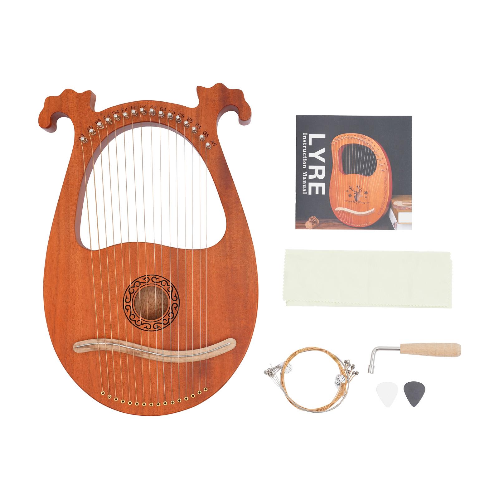 16 String Lyre Harp Mahogany Wood Portable Musical Instrument for Adults Kids Beginners Travel Home Decor Gift
16 String Lyre Harp Mahogany Wood Portable Musical Instrument for Adults Kids Beginners Travel Home Decor Gift