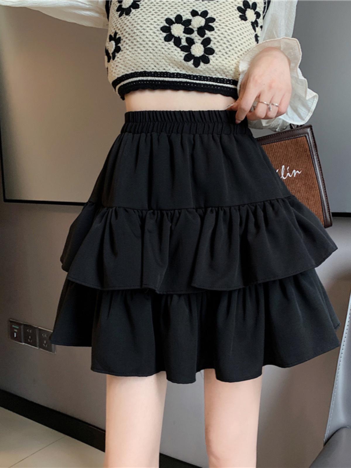 2025 Fashionable Black Midi Skirt: Ruffled Slimming Design, High Waist, Plus Size, Spring & Autumn Puff Style for Women S
2025 Fashionable Black Midi Skirt: Ruffled Slimming Design, High Waist, Plus Size, Spring & Autumn Puff Style for Women S