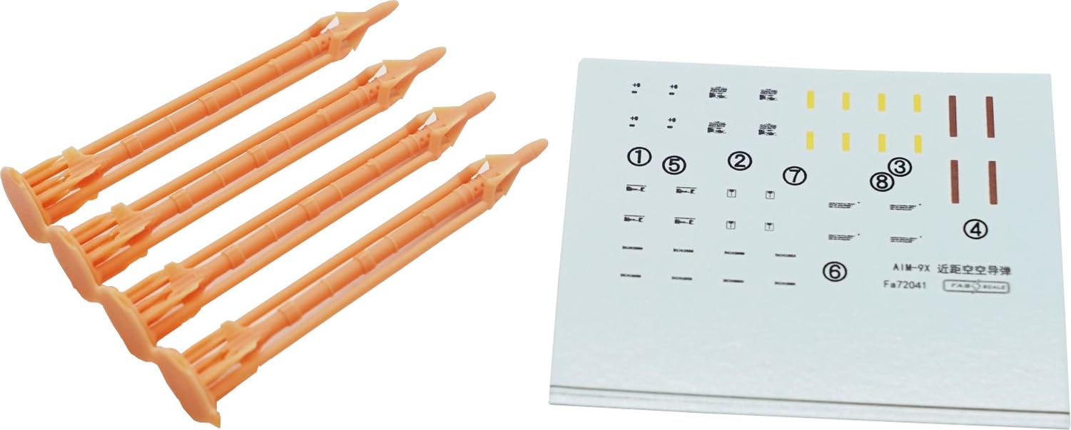 Fab Scale American Sidewinder Missile 4 Pieces Plastic Model Parts FAB72041 1/72 AIM-9X
Fab Scale American Sidewinder Missile 4 Pieces Plastic Model Parts FAB72041 1/72 AIM-9X