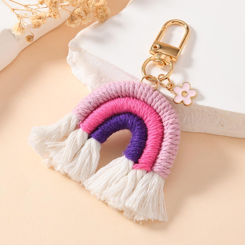 Hand-Woven Rainbow Keychain Pendant Charm
Hand-Woven Rainbow Keychain Pendant Charm